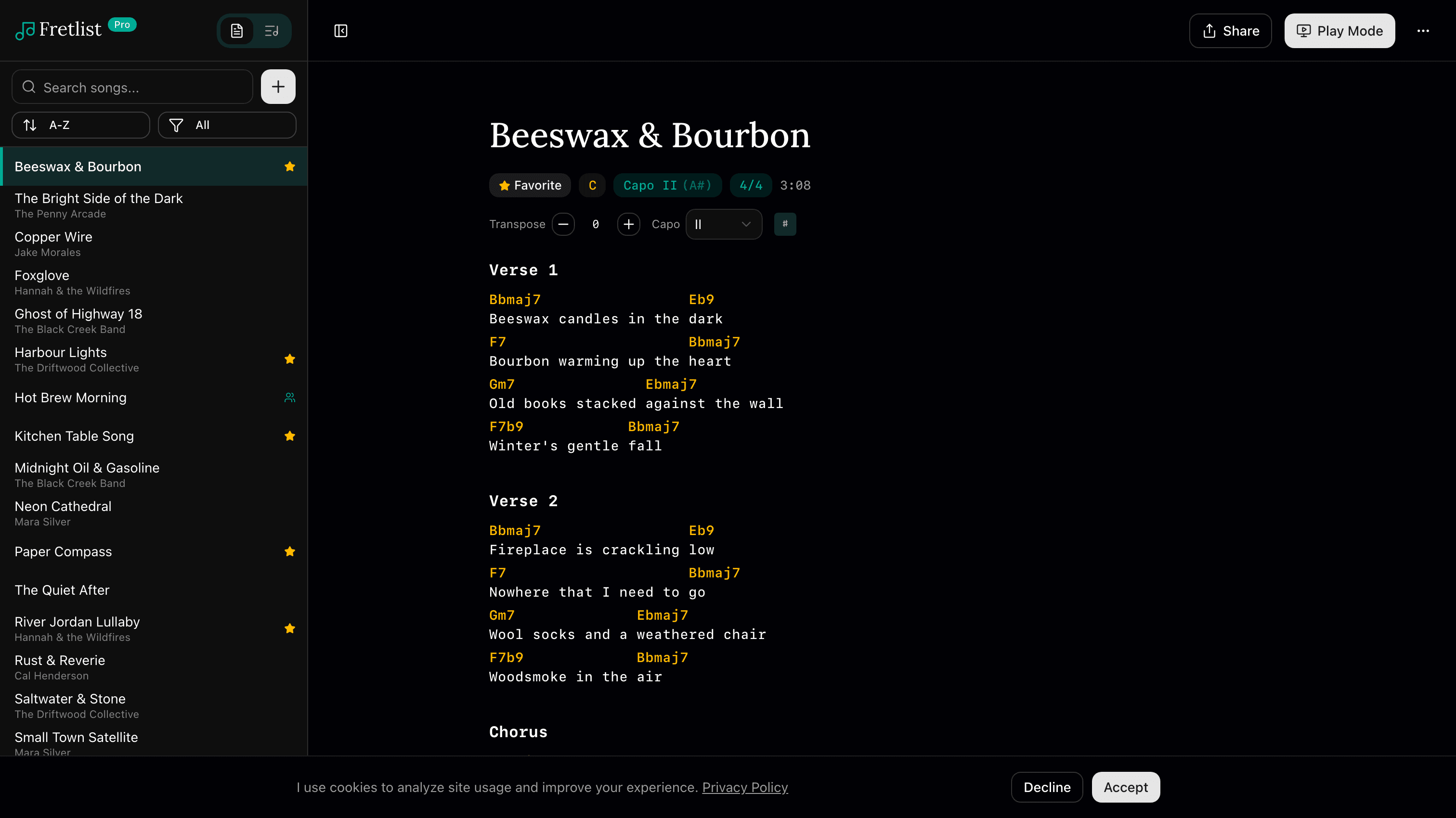 Song View — desktop
