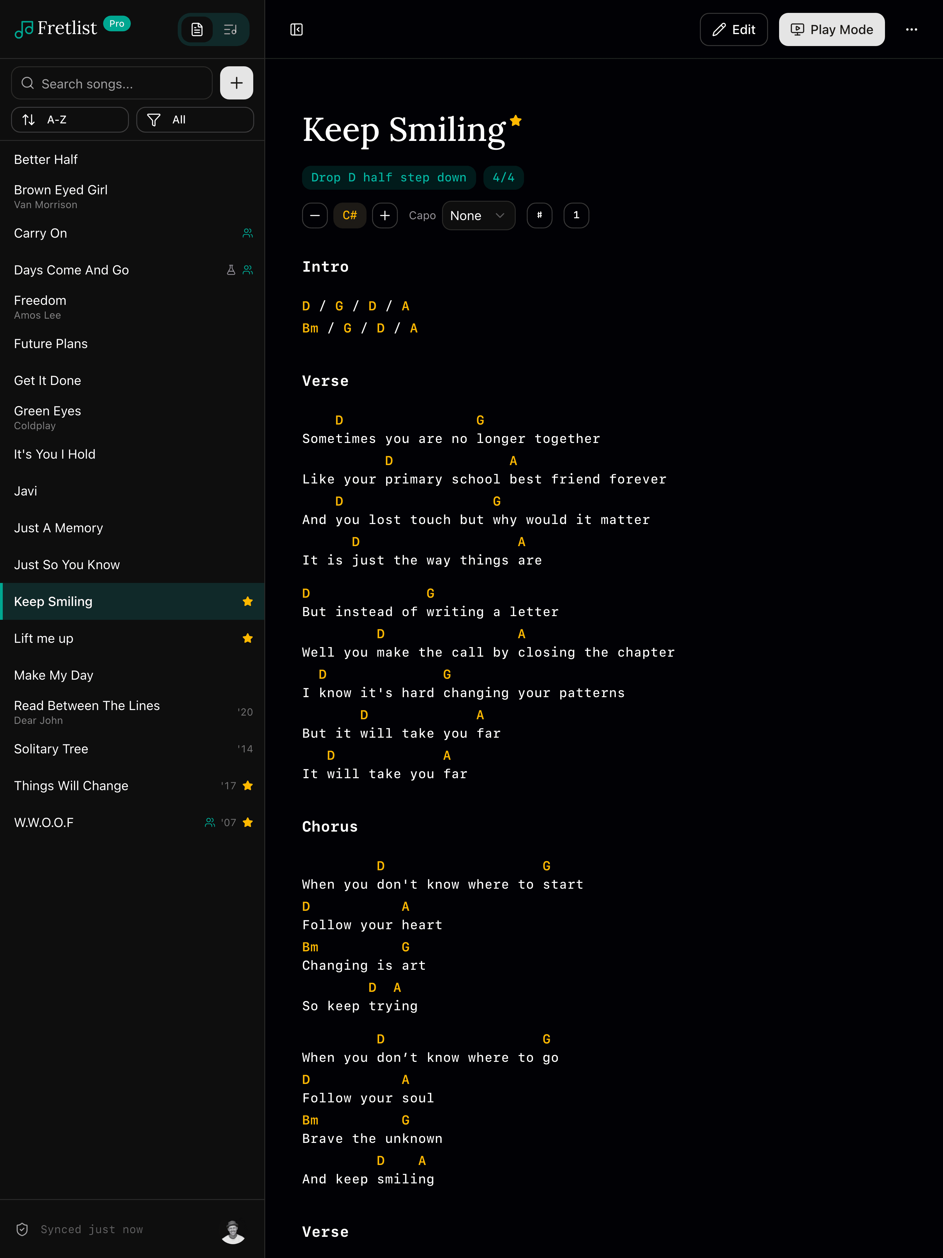 Song View — tablet