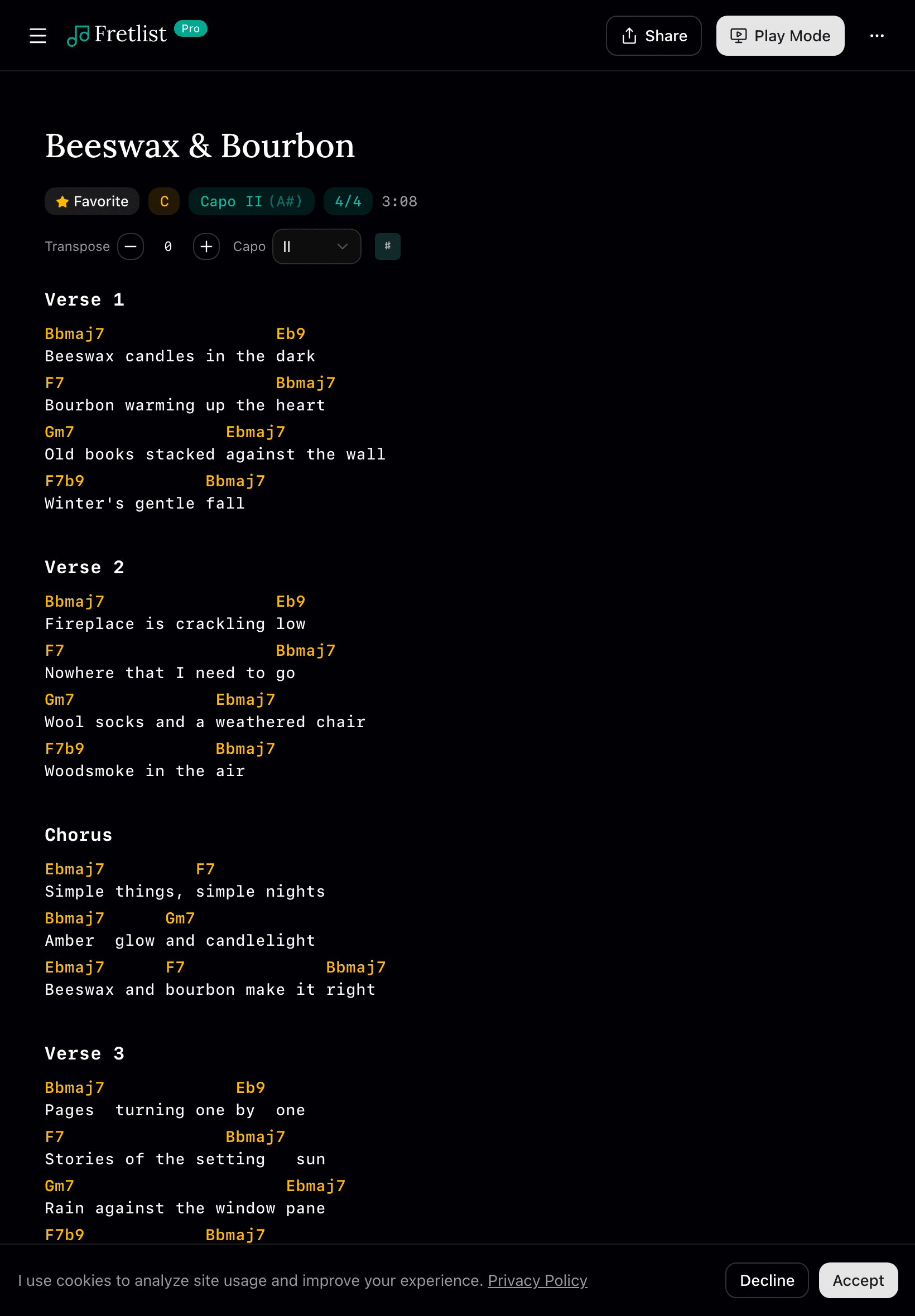 Song View — tablet